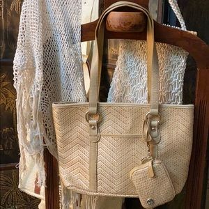 giani bernini woven straw purse